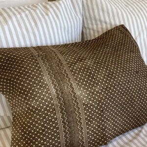 Vintage custom made pillow cover with linen back amber interior style